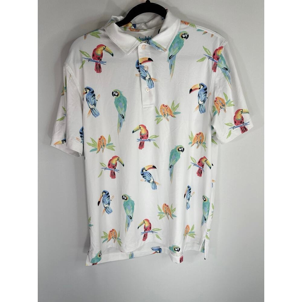 Chubbies Men's Polo Shirt "The Weekend Has Arrived" Parrots Novelty Prints SMALL